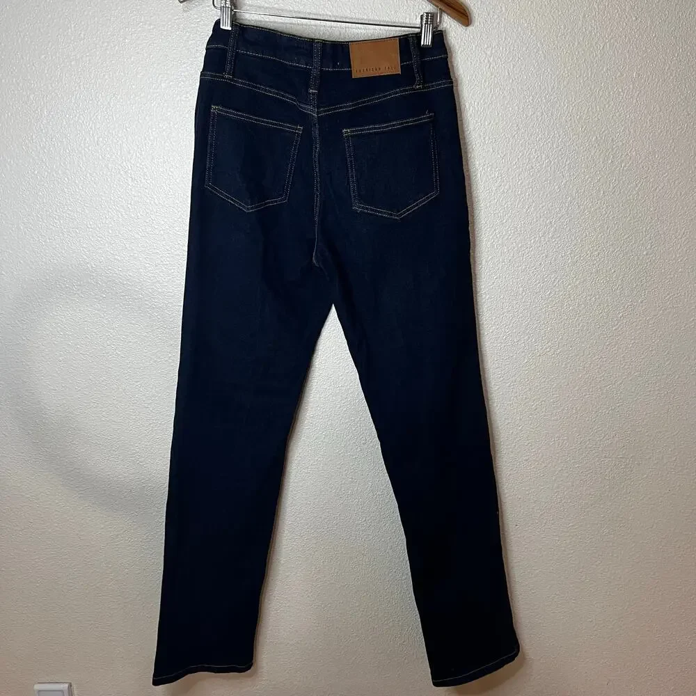 American Tall Harper High Rise Straight Jeans in dark ink blue 29 / 35 inseam - Picture 5 of 10
